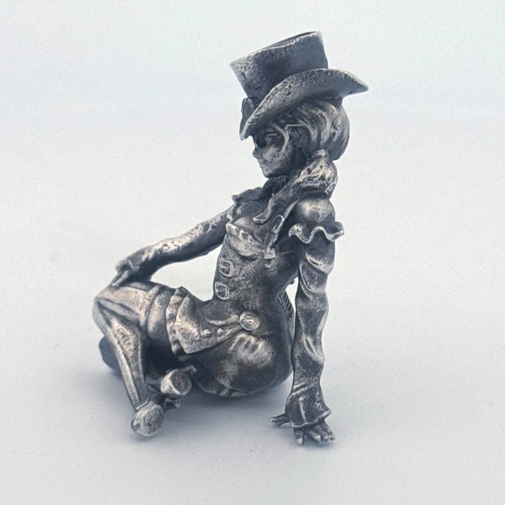 Steampunk Girl hand-poured 999+ silver statue by Gold Spartan