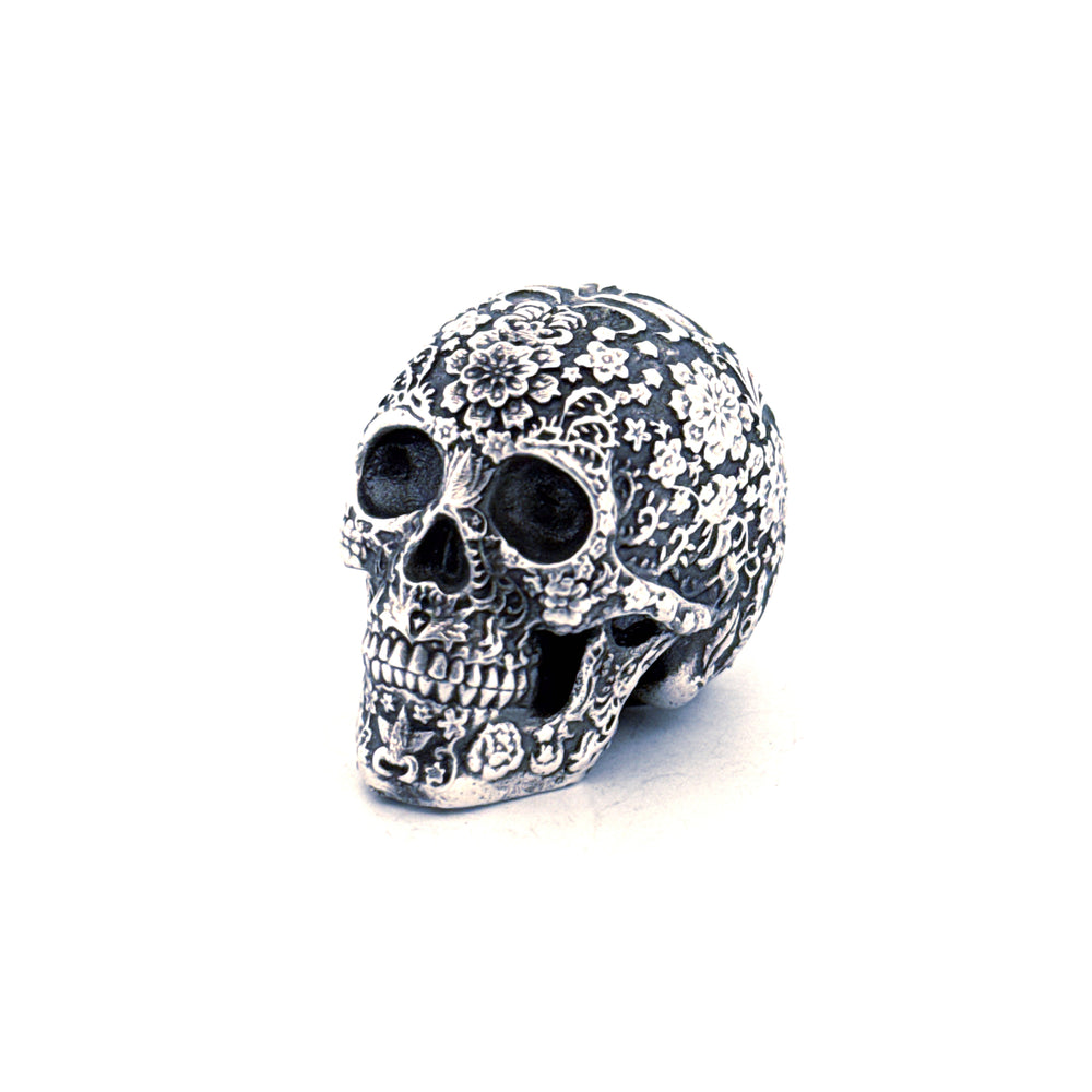 Sugar Skull hand-poured 999+ silver statue by Gold Spartan