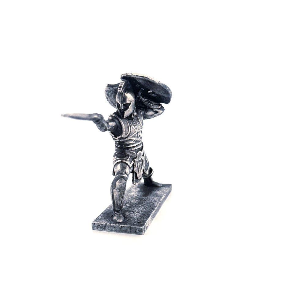 Achilles hand-poured 999+ silver statue by Gold Spartan