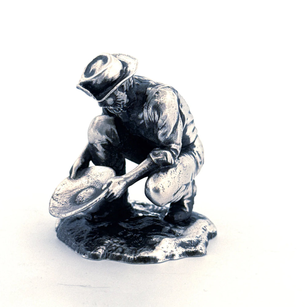 Prospector hand-poured 999+ silver statue by Gold Spartan