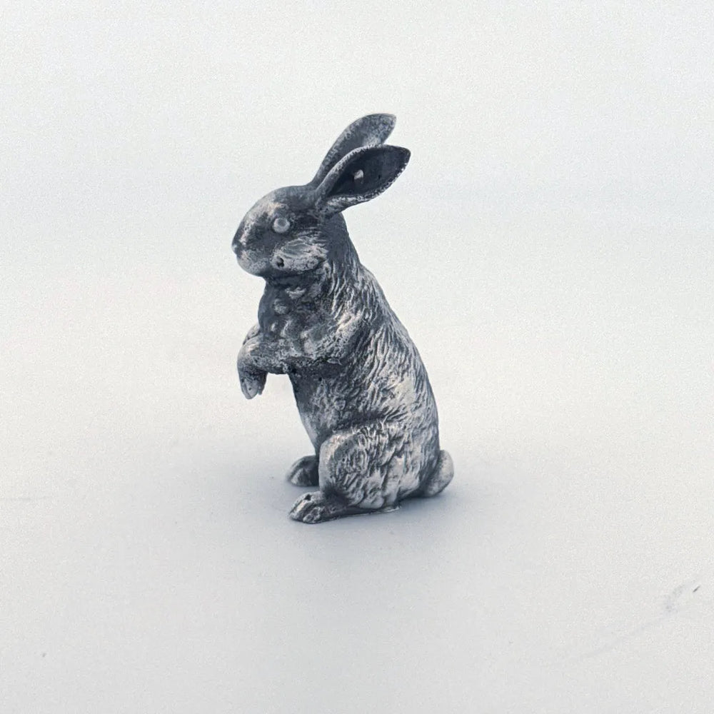 Bunny Rabbit hand-poured 999+ silver statue by Gold Spartan