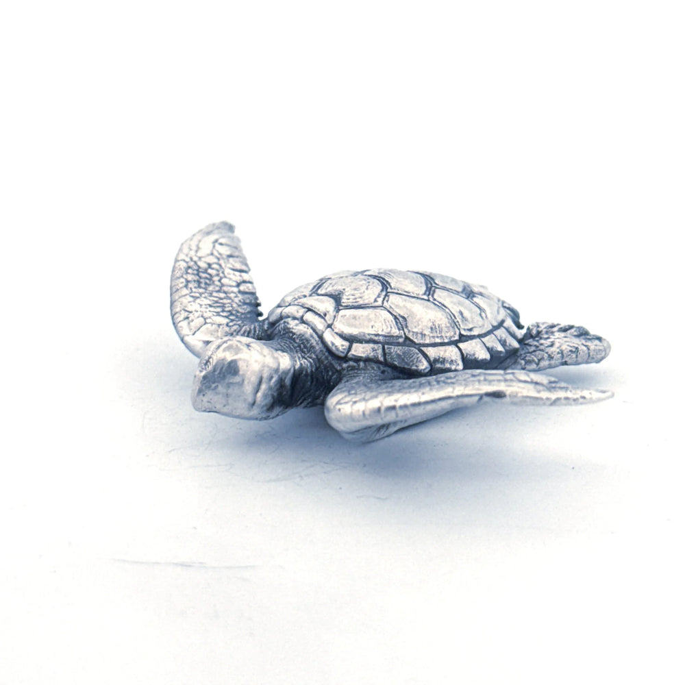 Sea Turtle hand-poured 999+ silver statue by Gold Spartan