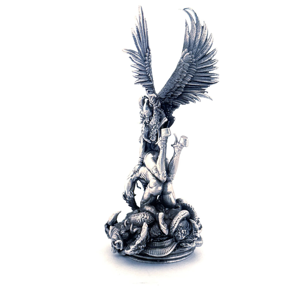 Angel & Demon hand-poured 999+ silver statue by Gold Spartan
