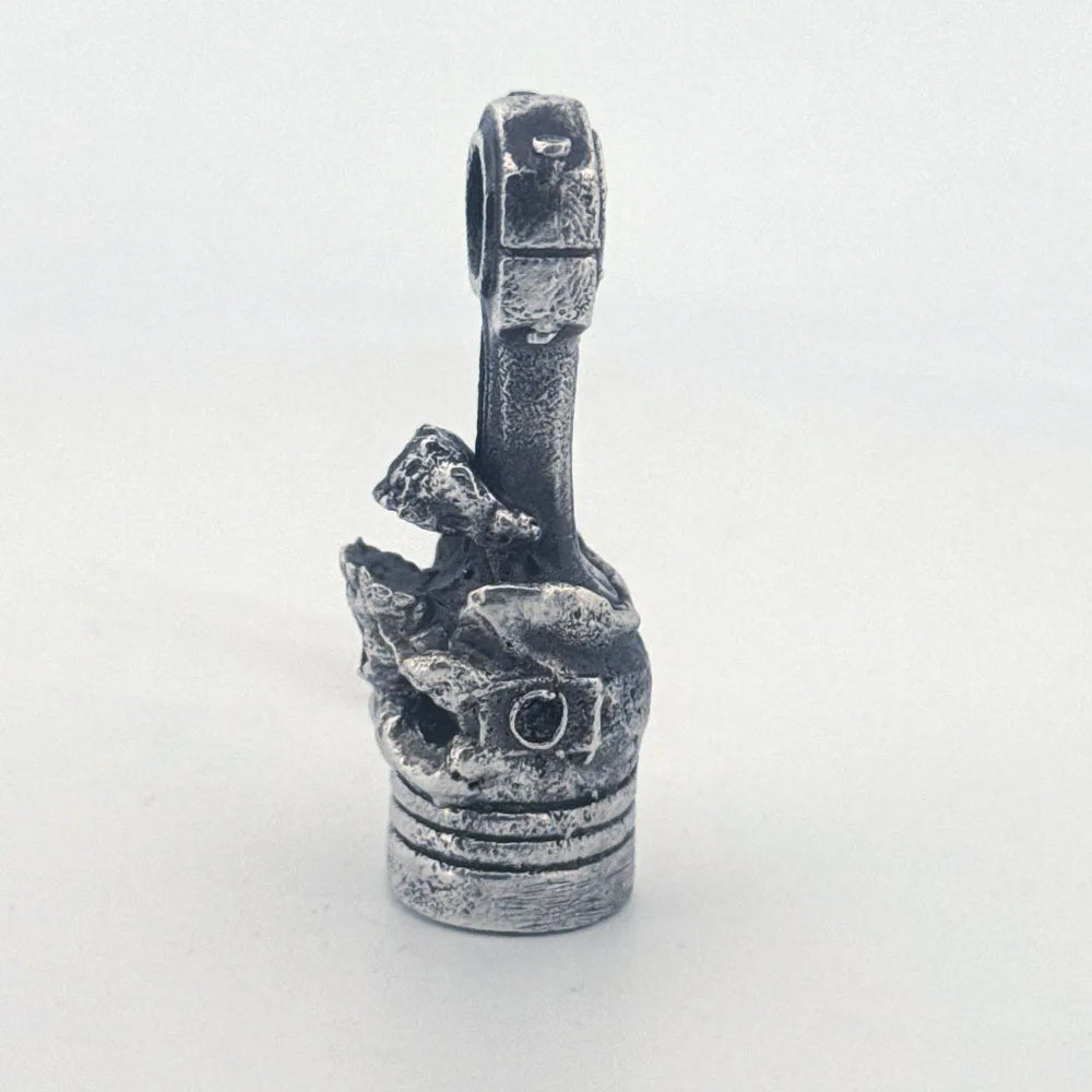 Skull Piston hand-poured 999+ silver statue by Gold Spartan