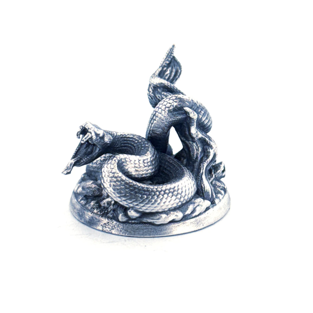 Rattlesnake hand-poured 999+ silver statue by Gold Spartan