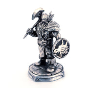 Dwarf Warrior hand-poured 999+ silver statue by Gold Spartan