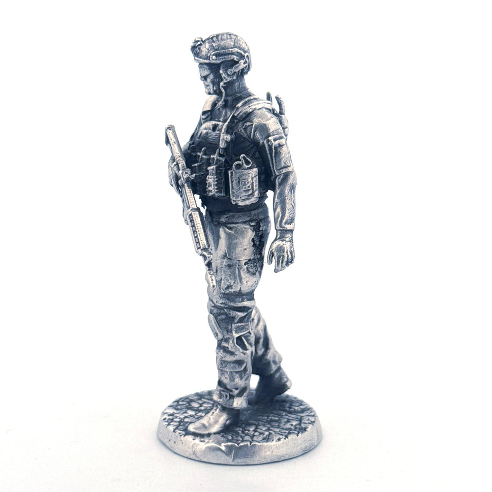 Navy Seal hand-poured 999+ silver statue by Gold Spartan