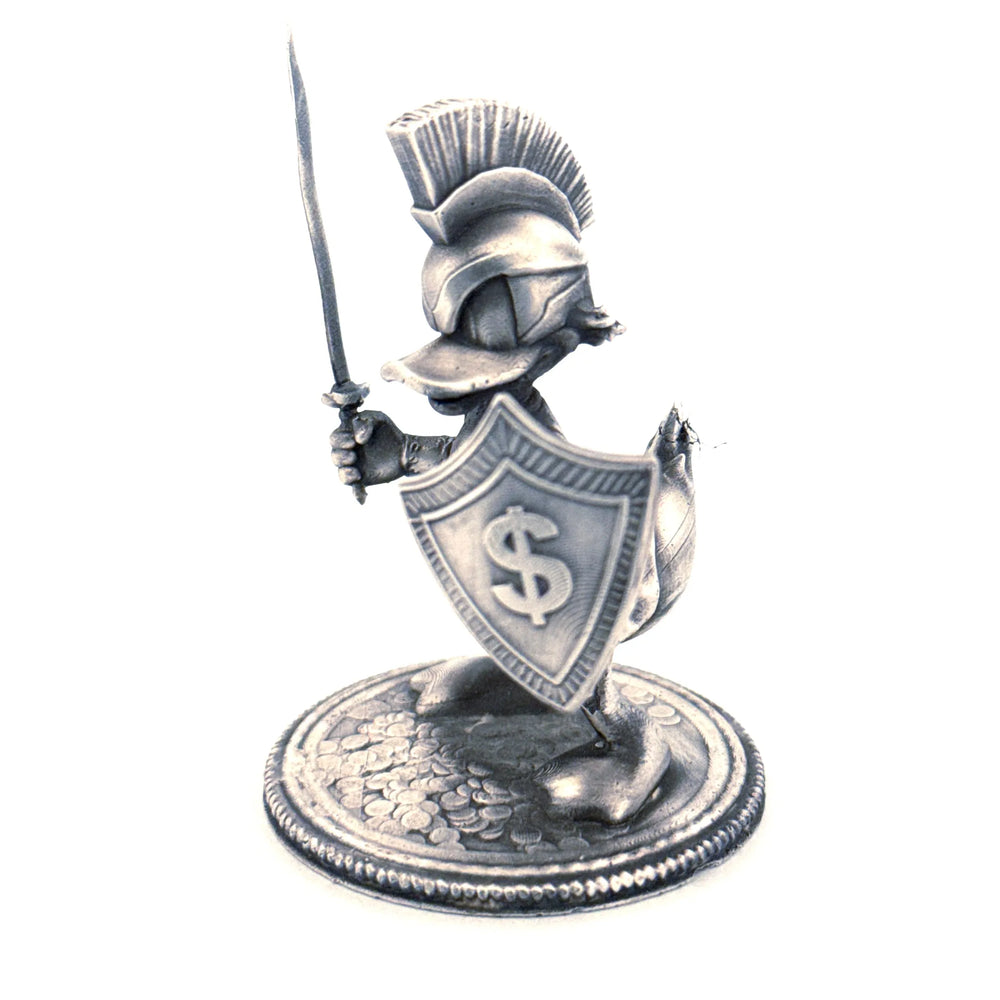 Spartan Duck hand-poured 999+ silver statue by Gold Spartan