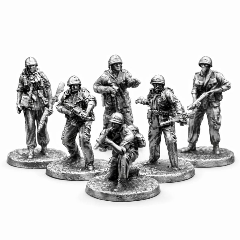6pc Soldier Set hand-poured 999+ silver statue by Gold Spartan