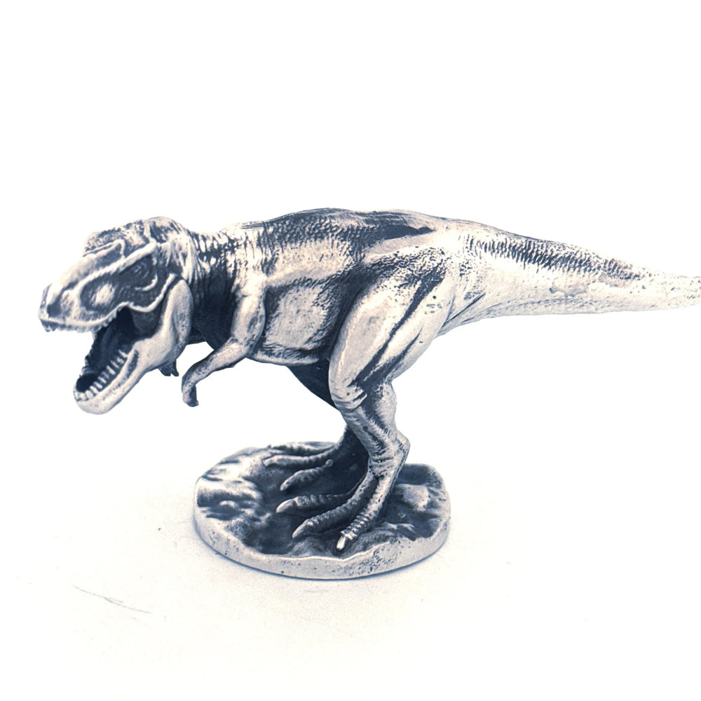 Tyrannosaurus Rex hand-poured 999+ silver statue by Gold Spartan