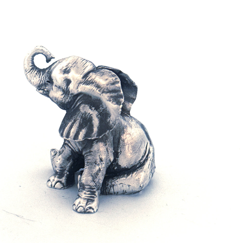 Baby Elephant hand-poured 999+ silver statue by Gold Spartan