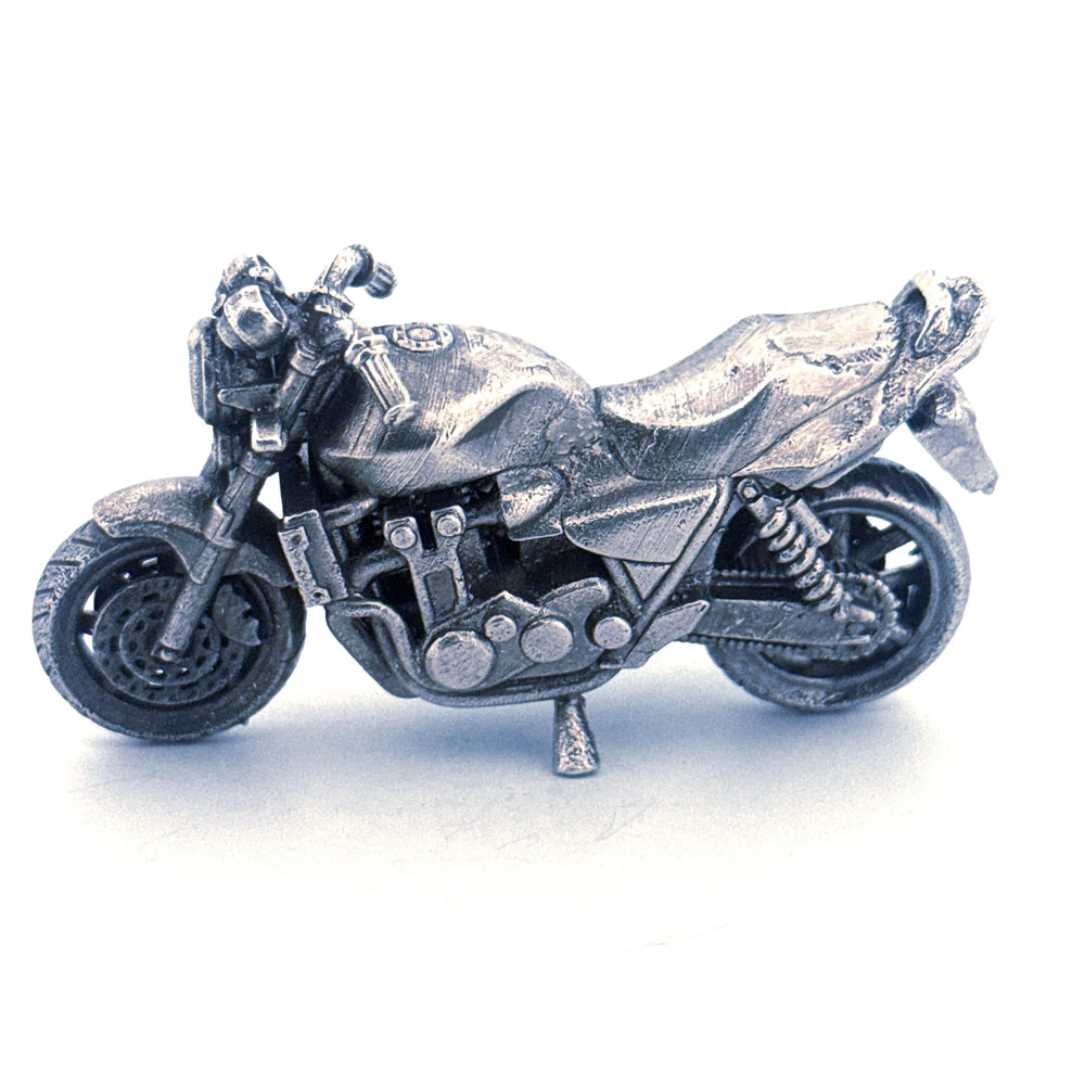 Motorcycle hand-poured 999+ silver statue by Gold Spartan