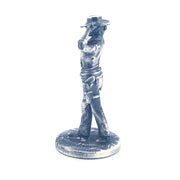 Cowgirl hand-poured 999+ silver statue by Gold Spartan