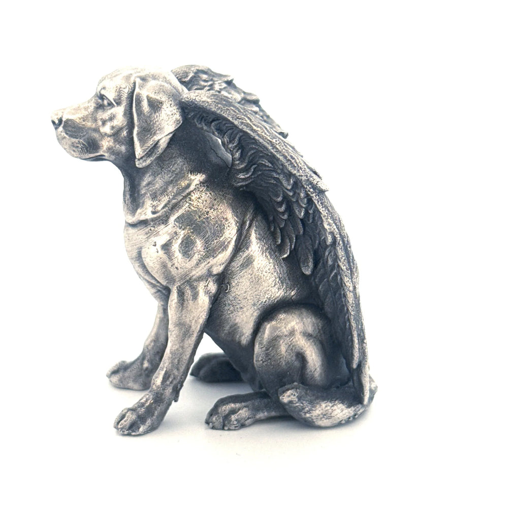 Labrador Angel hand-poured 999+ silver statue by Gold Spartan