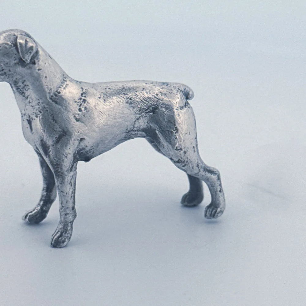 Rottweiler hand-poured 999+ silver statue by Gold Spartan
