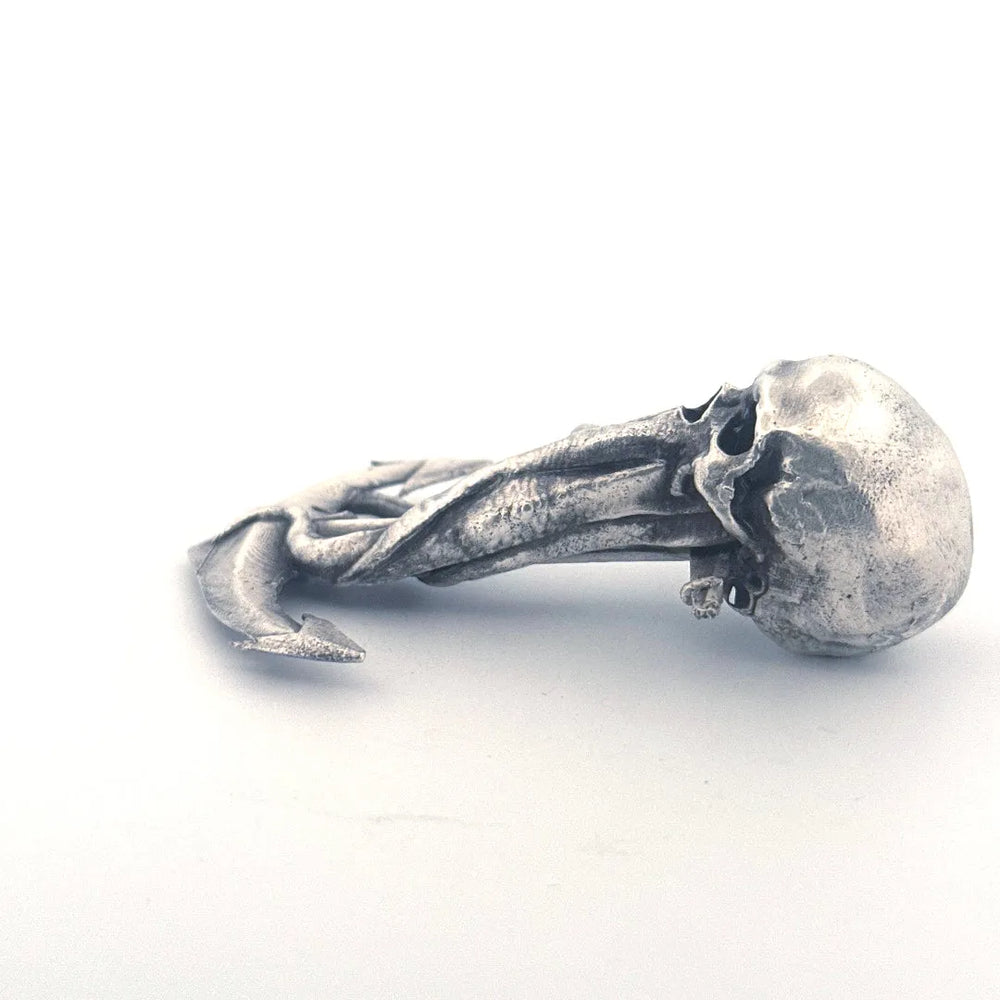 Skull Anchor hand-poured 999+ silver statue by Gold Spartan