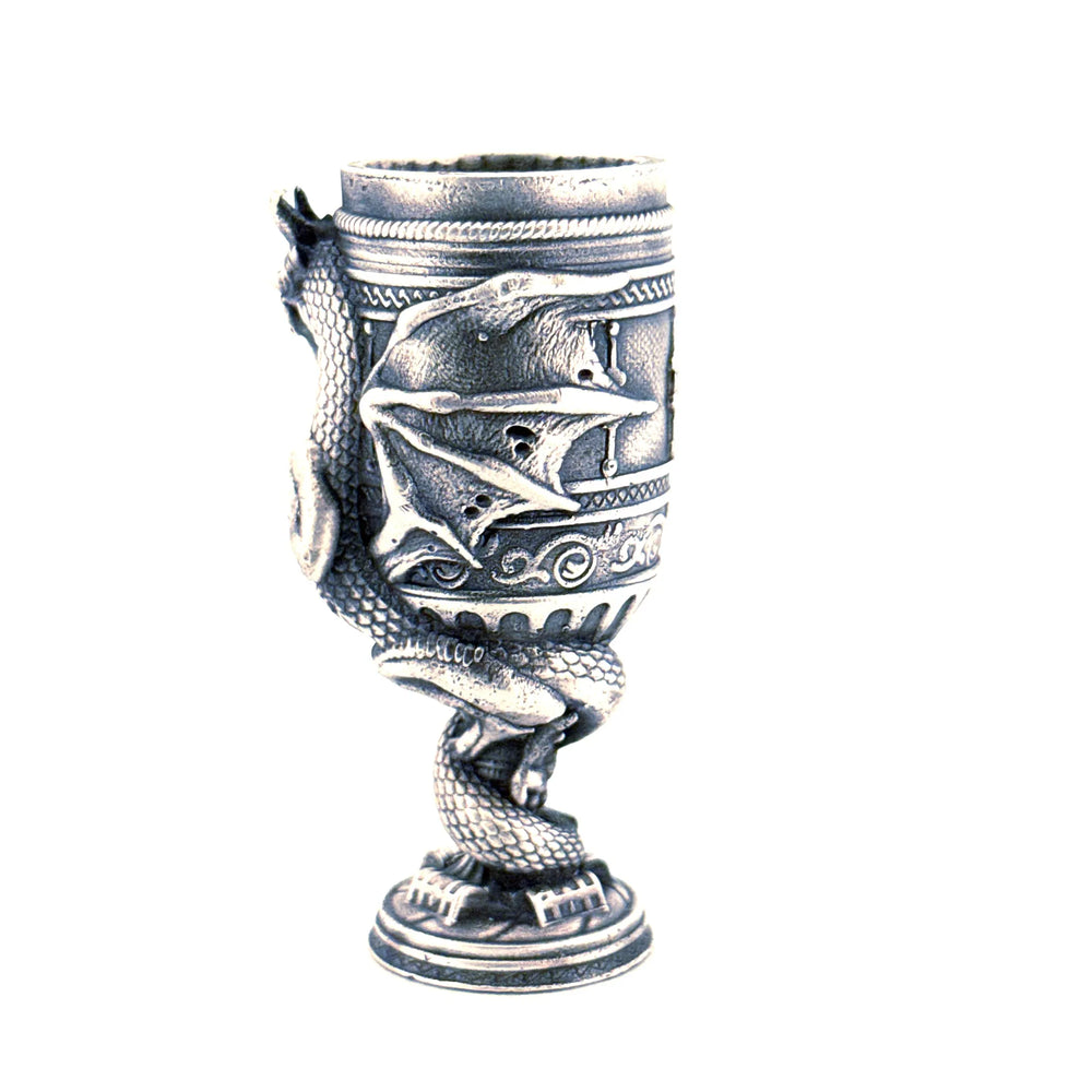 Dragon Chalice hand-poured 999+ silver statue by Gold Spartan