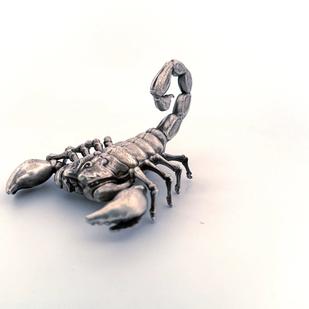 Scorpion hand-poured 999+ silver statue by Gold Spartan