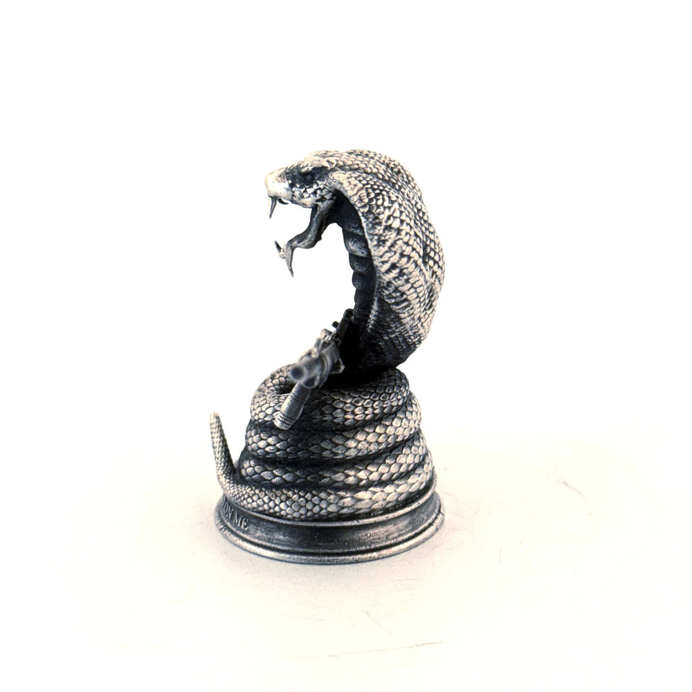 Don't Tread On Me Cobra hand-poured 999+ silver statue by Gold Spartan