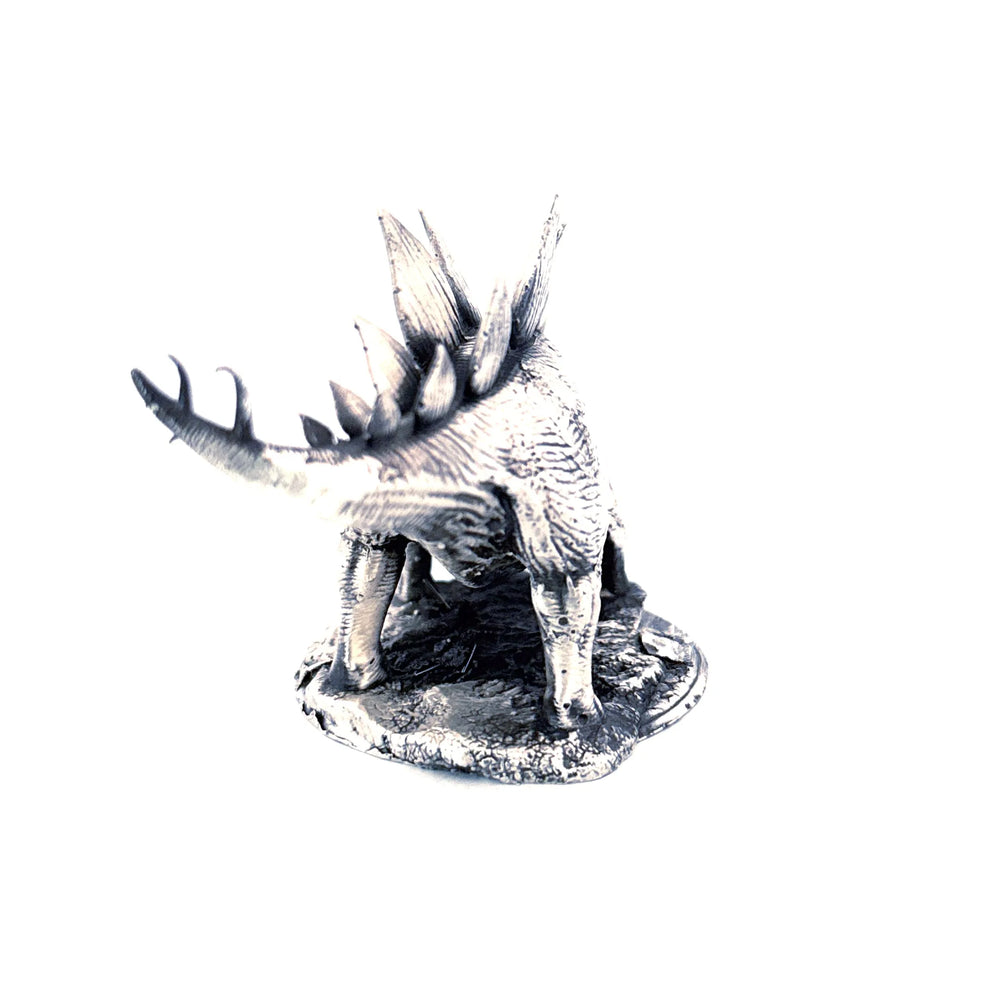 Stegosaurus hand-poured 999+ silver statue by Gold Spartan