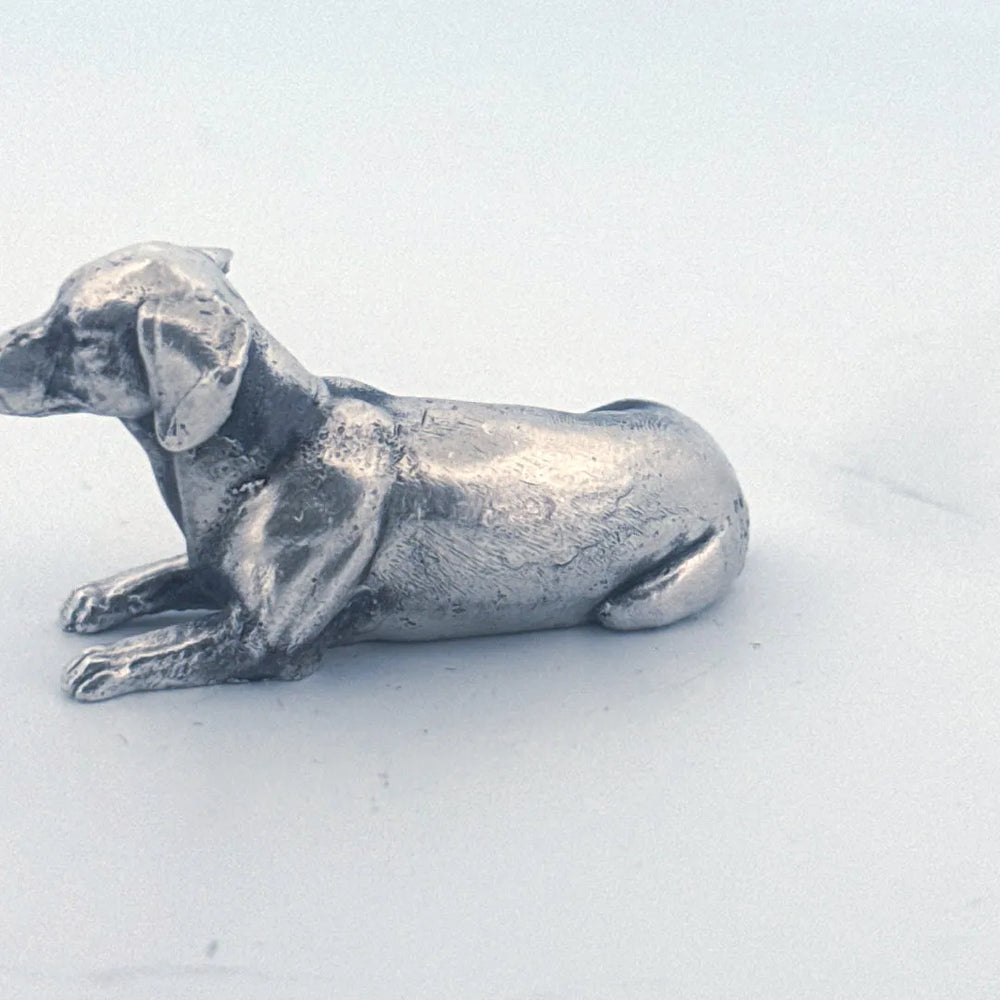 Dachshund hand-poured 999+ silver statue by Gold Spartan