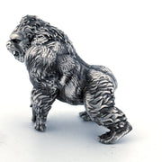 Gorilla hand-poured 999+ silver statue by Gold Spartan