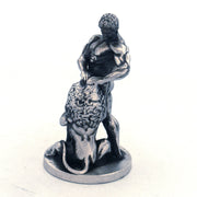 Samson Vs Lion hand-poured 999+ silver statue by Gold Spartan