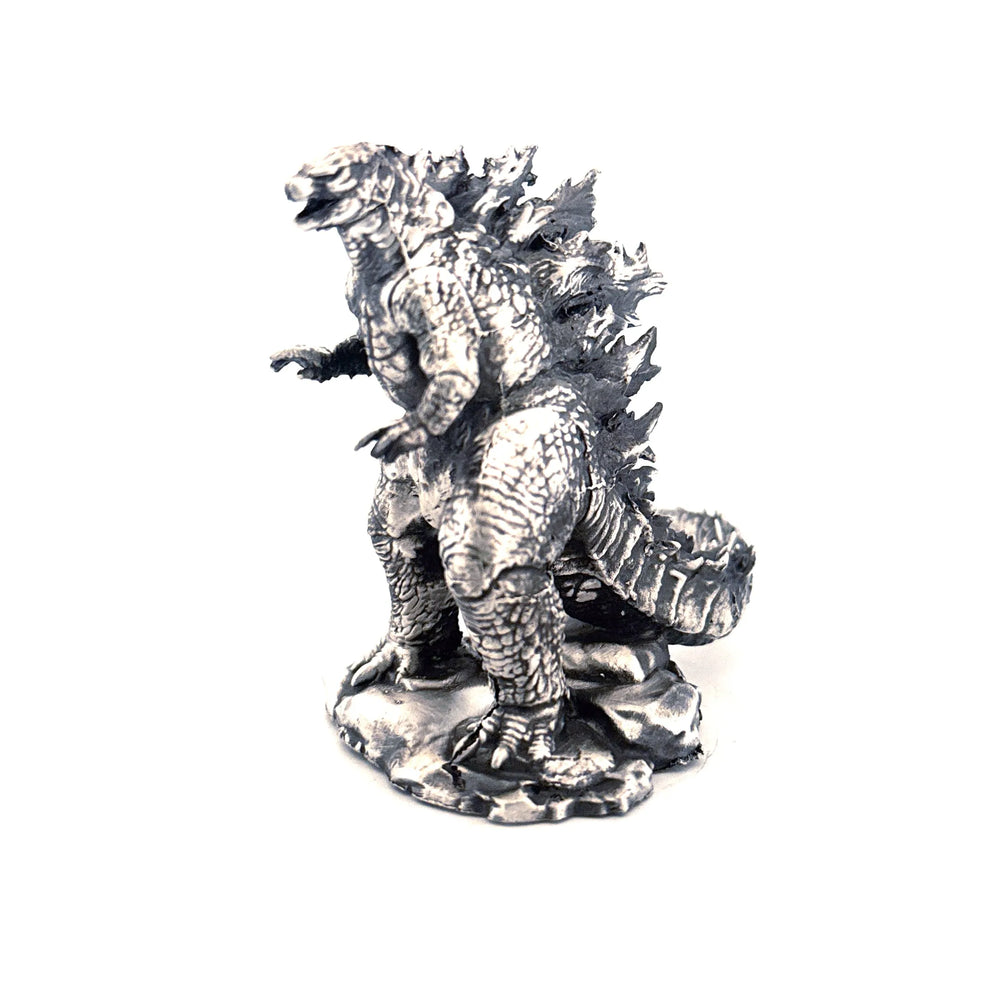 Godzilla hand-poured 999+ silver statue by Gold Spartan