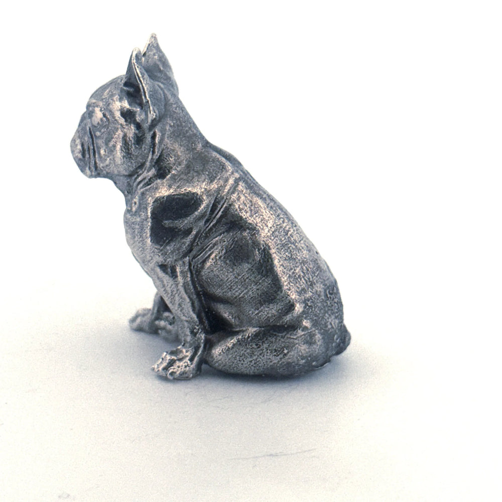 French Bulldog hand-poured 999+ silver statue by Gold Spartan