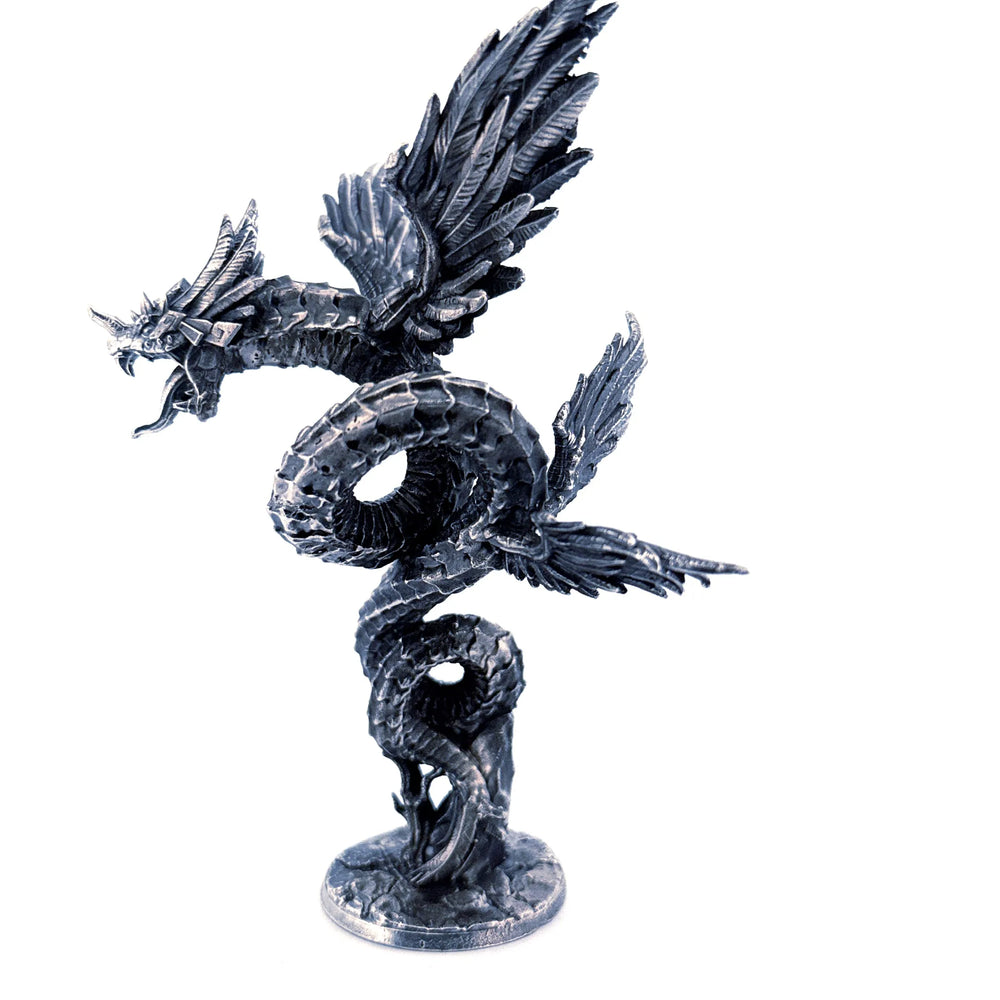 Quetzalcoatl hand-poured 999+ silver statue by Gold Spartan