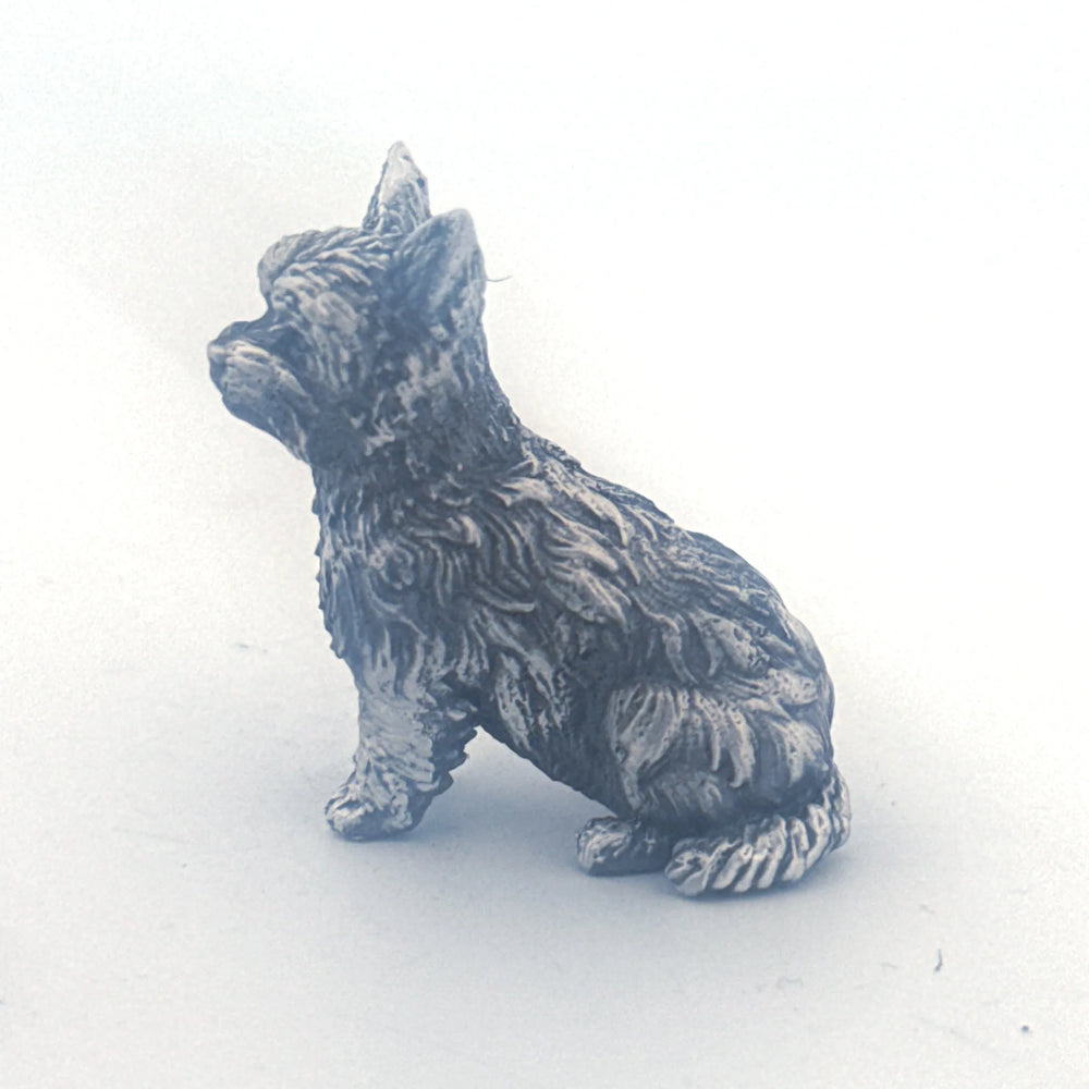 Yorkie hand-poured 999+ silver statue by Gold Spartan