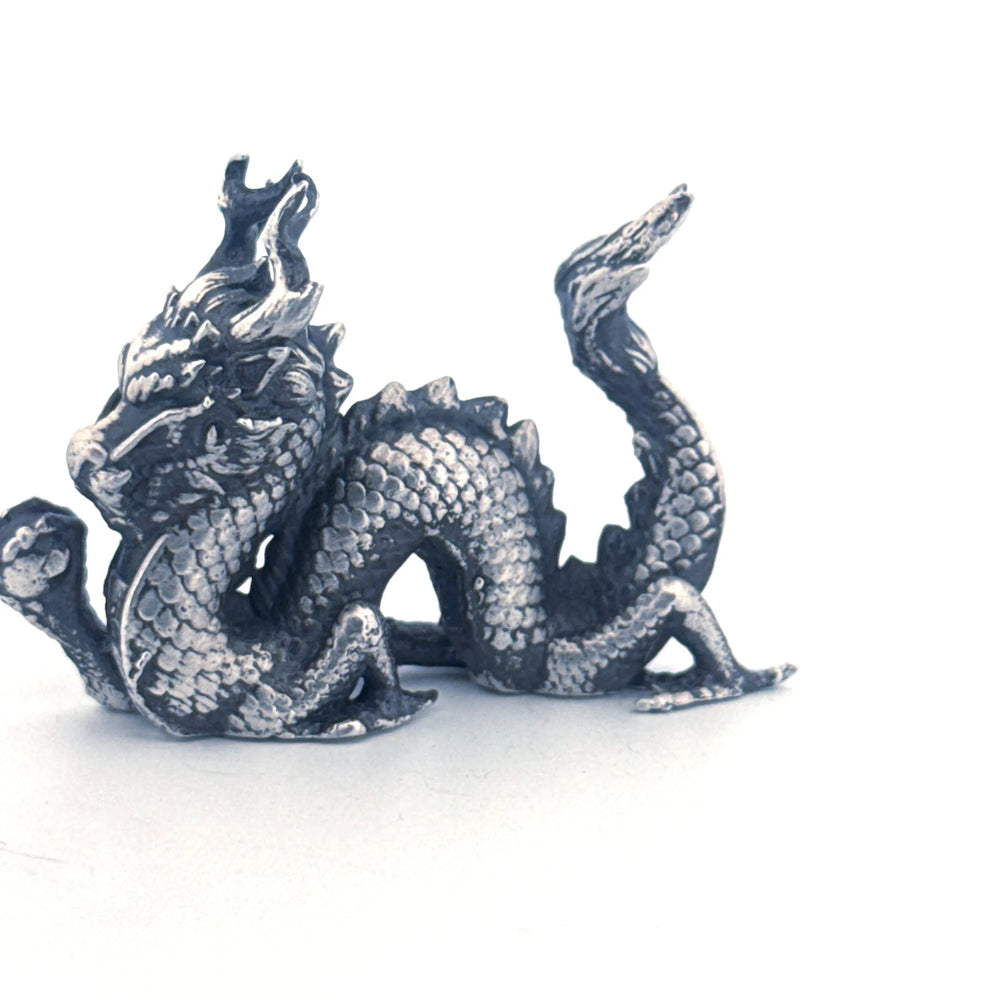 Good Luck Dragon hand-poured 999+ silver statue by Gold Spartan