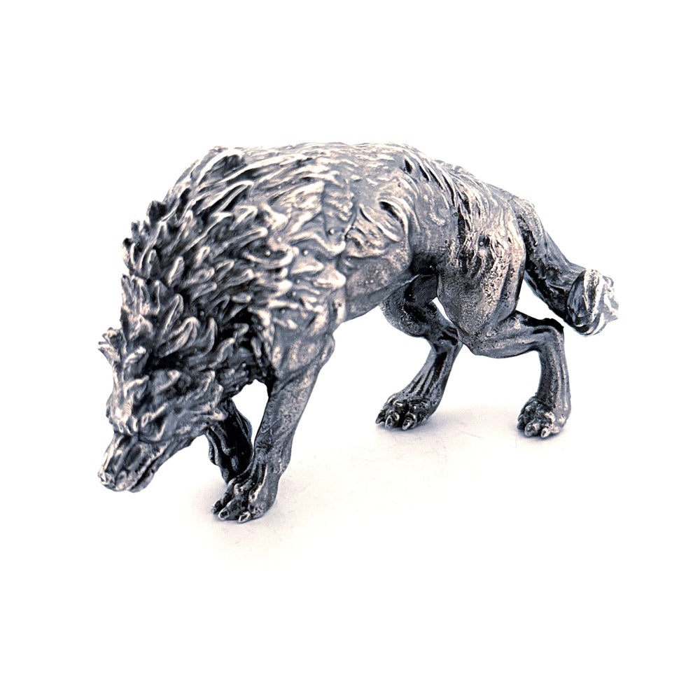 Dire Wolf hand-poured 999+ silver statue by Gold Spartan