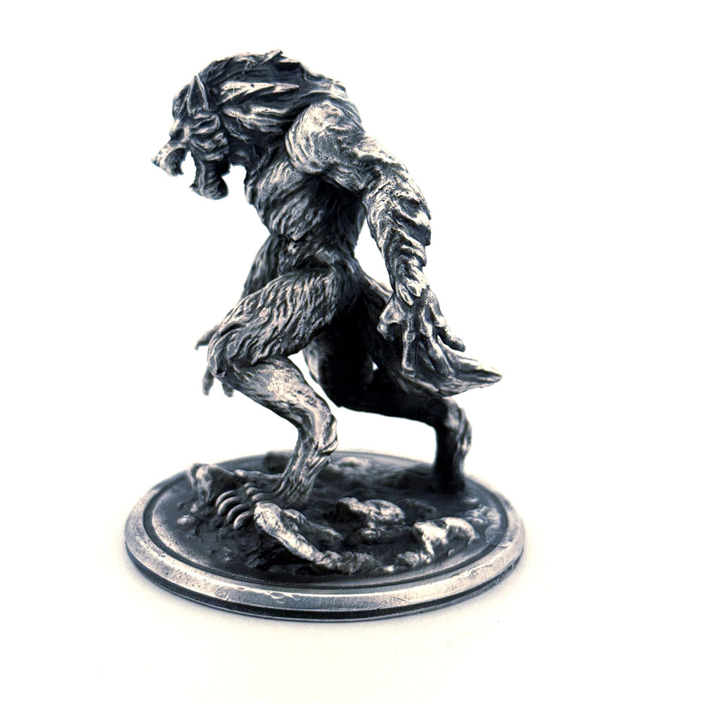 Werewolf hand-poured 999+ silver statue by Gold Spartan