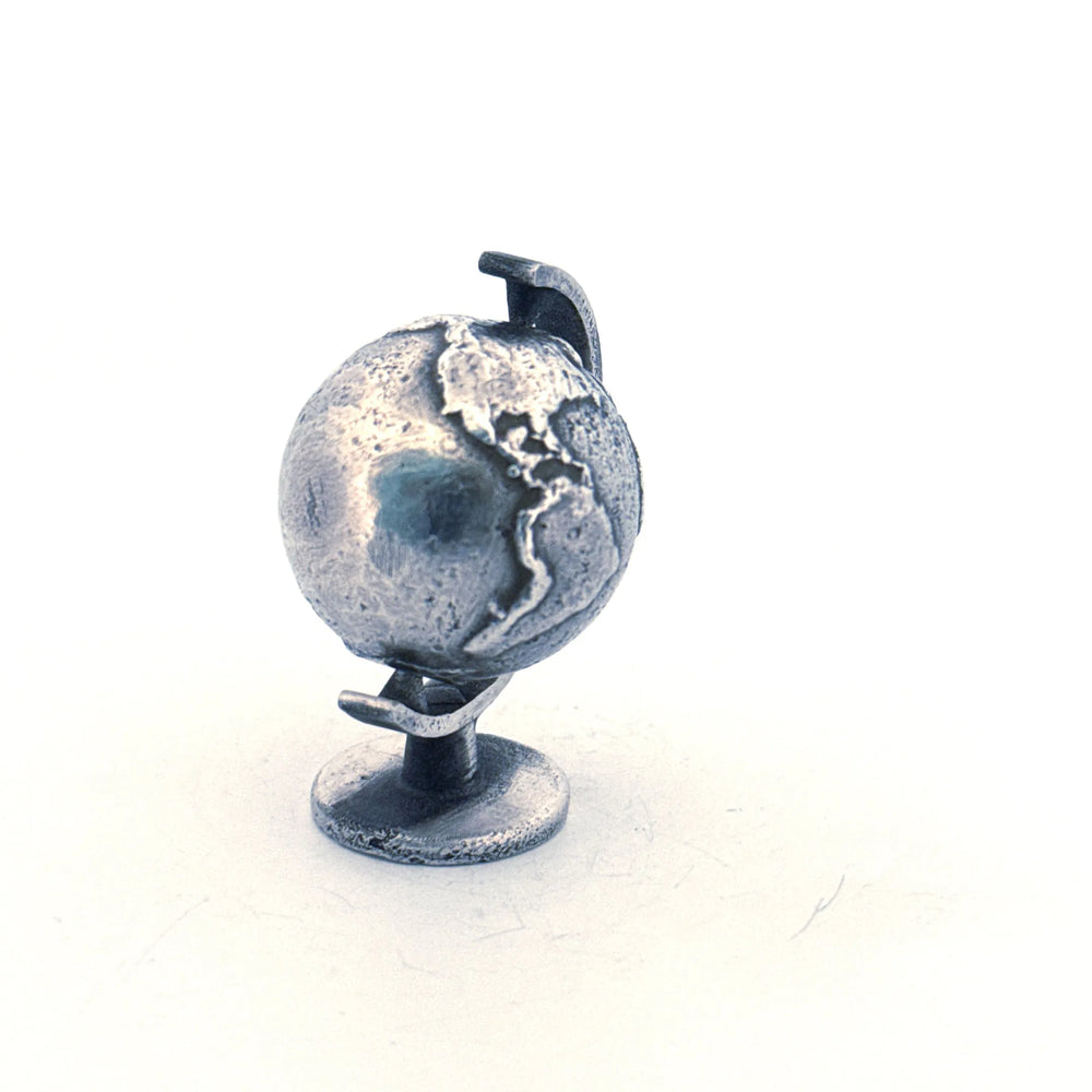 Globe hand-poured 999+ silver statue by Gold Spartan