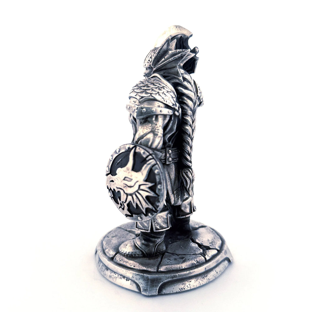 Dwarf Warrior hand-poured 999+ silver statue by Gold Spartan