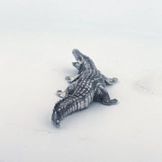 Crocodile hand-poured 999+ silver statue by Gold Spartan