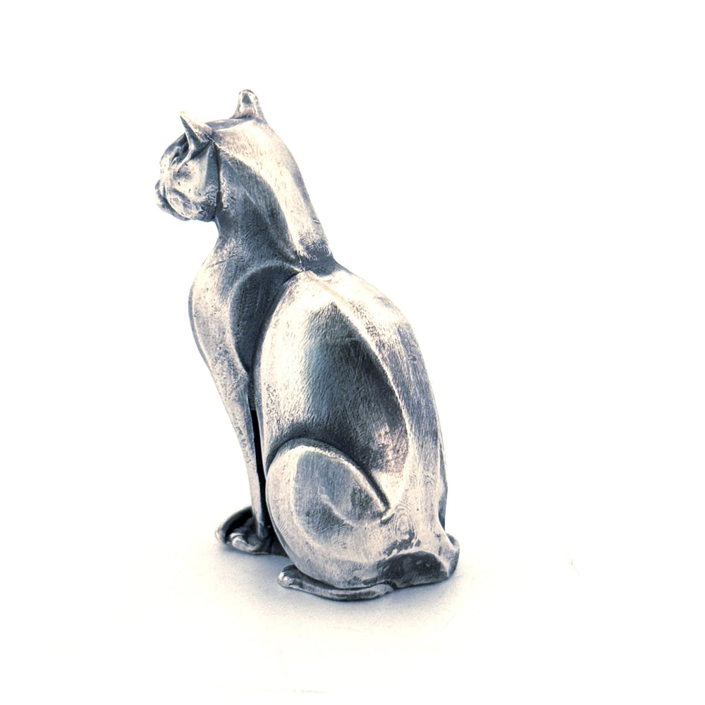 Regal Cat hand-poured 999+ silver statue by Gold Spartan