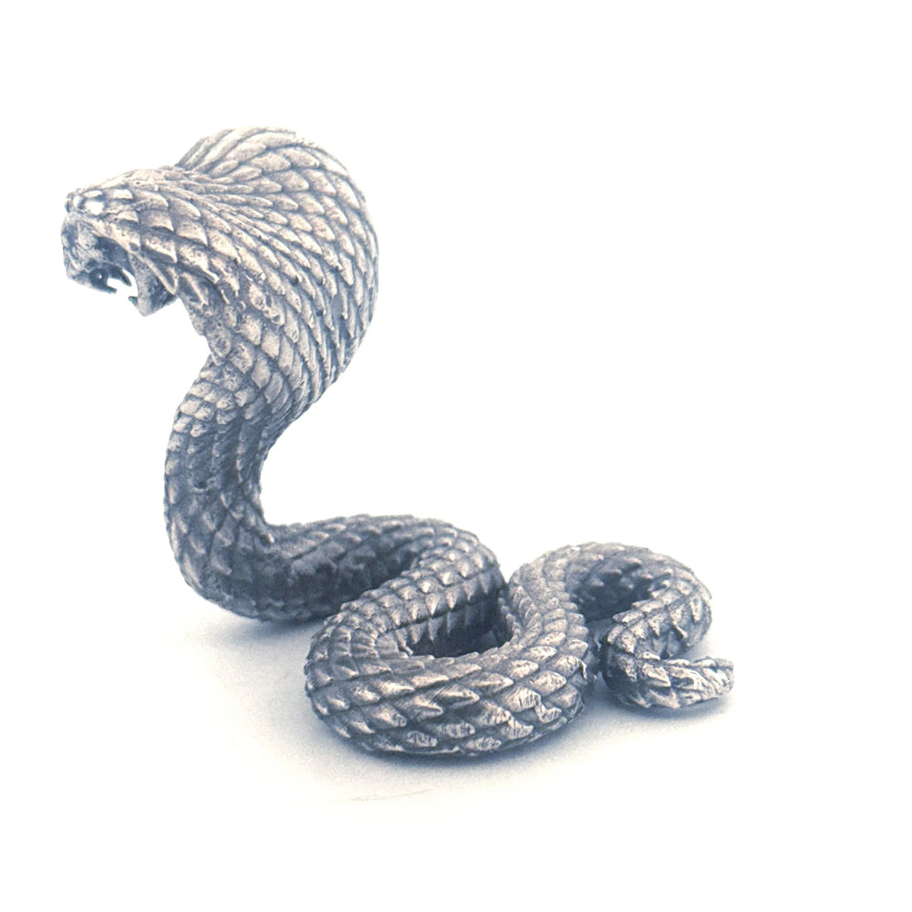 Cobra hand-poured 999+ silver statue by Gold Spartan