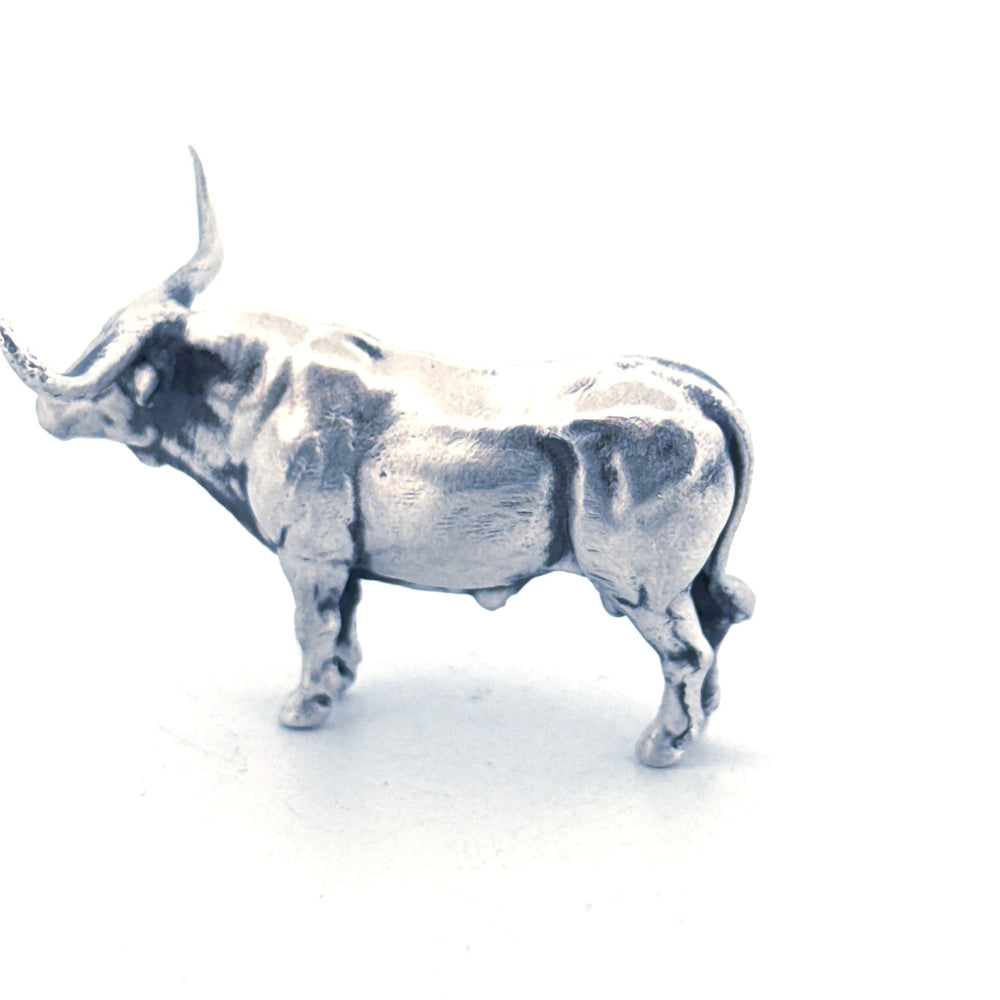 Longhorn hand-poured 999+ silver statue by Gold Spartan