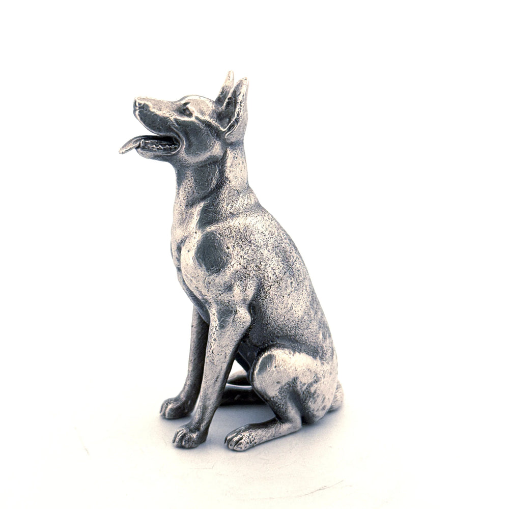 German Shepherd hand-poured 999+ silver statue by Gold Spartan