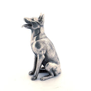 German Shepherd hand-poured 999+ silver statue by Gold Spartan