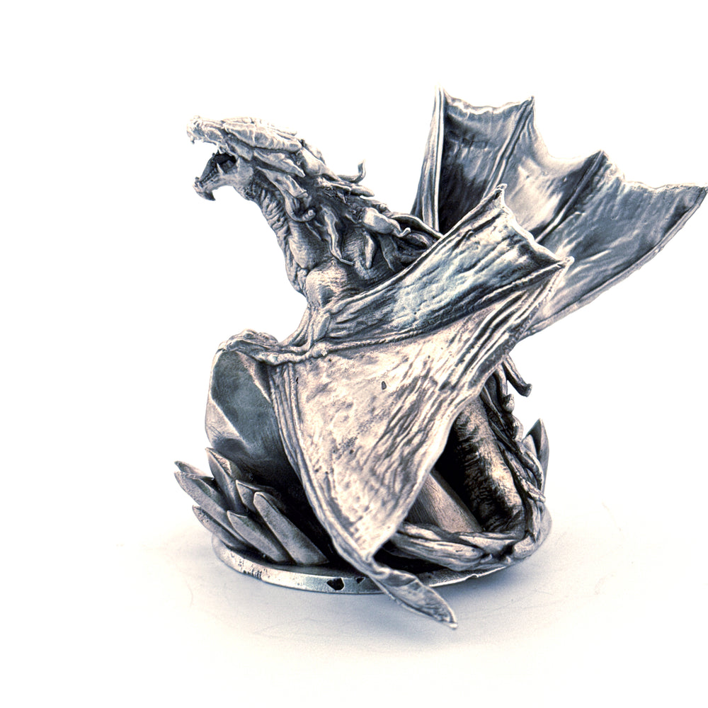 Crystal Dragon hand-poured 999+ silver statue by Gold Spartan