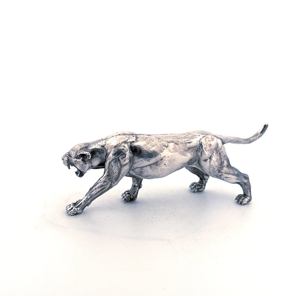 Cougar hand-poured 999+ silver statue by Gold Spartan