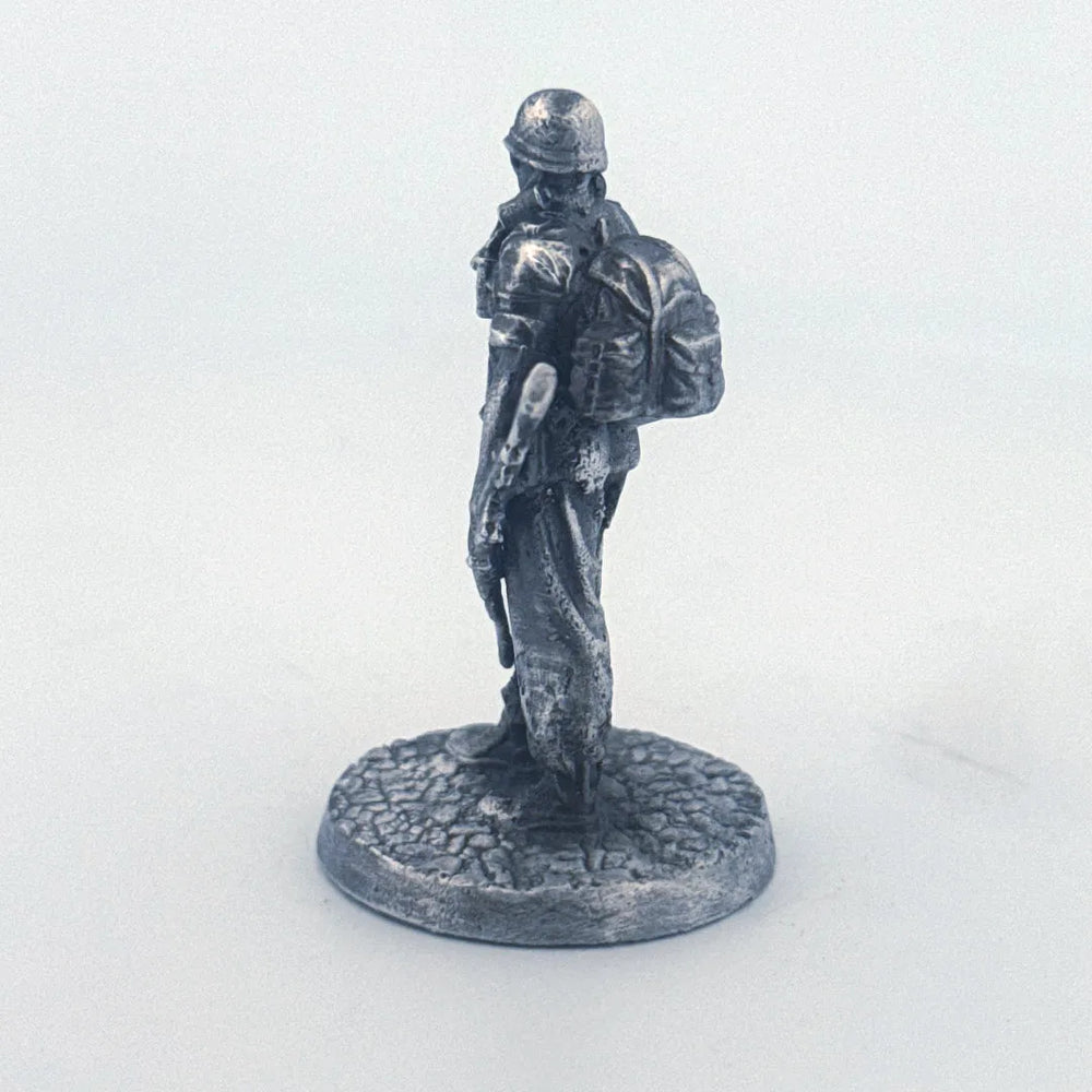 Soldier - Marching hand-poured 999+ silver statue by Gold Spartan