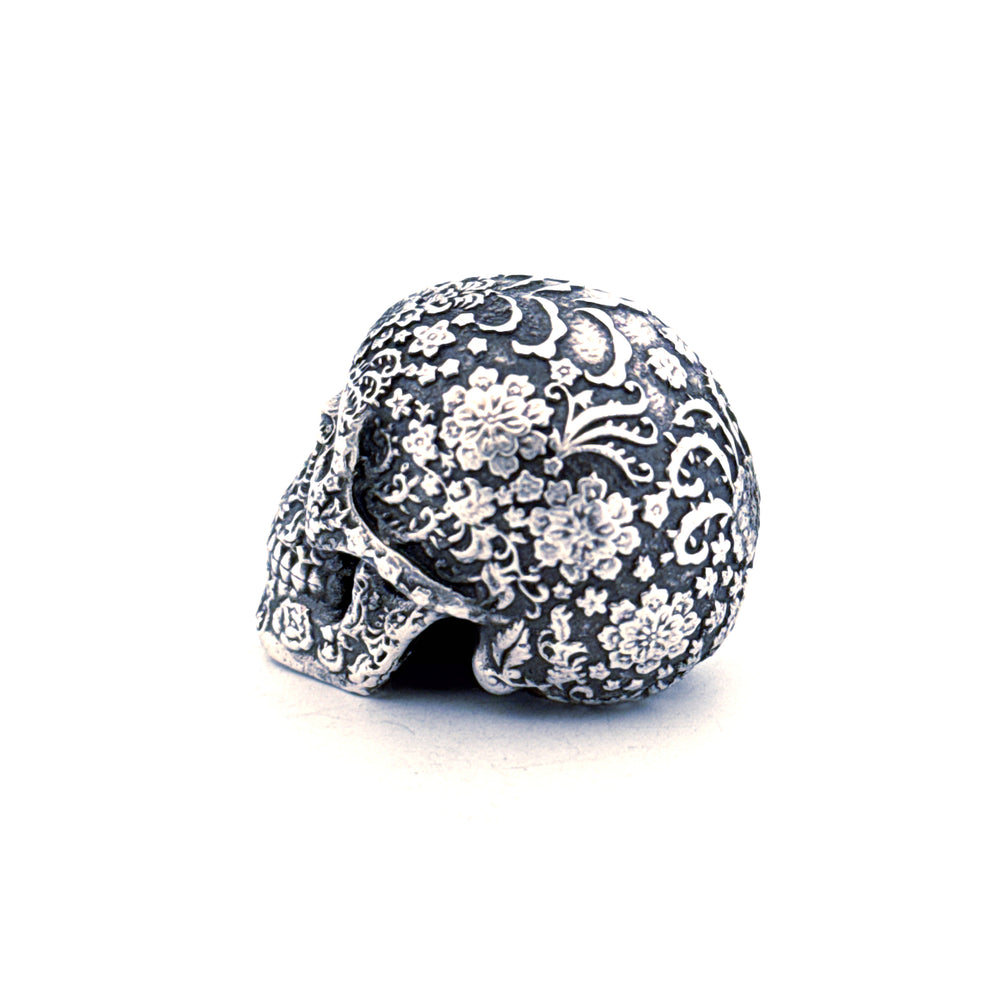 Sugar Skull hand-poured 999+ silver statue by Gold Spartan