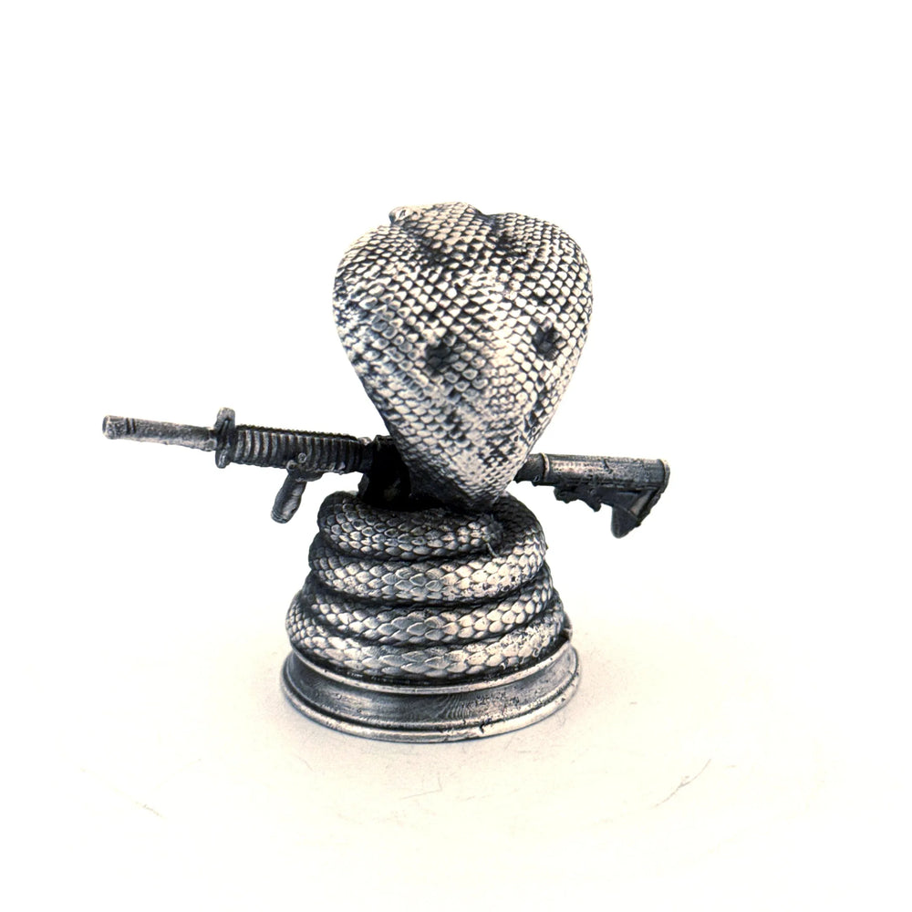 Don't Tread On Me Cobra hand-poured 999+ silver statue by Gold Spartan