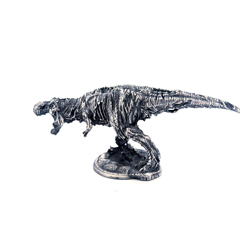 Zombie T-Rex hand-poured 999+ silver statue by Gold Spartan