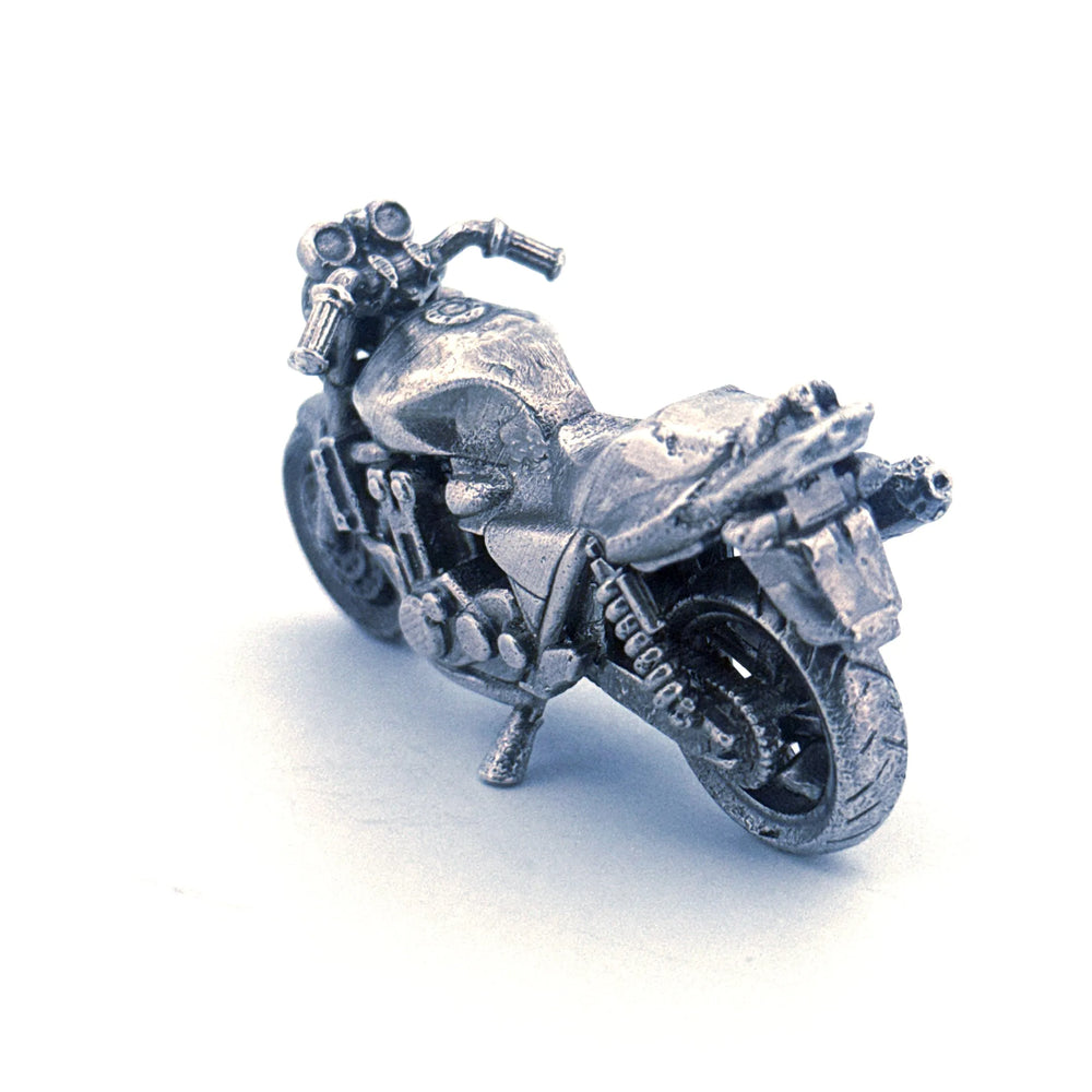 Motorcycle hand-poured 999+ silver statue by Gold Spartan
