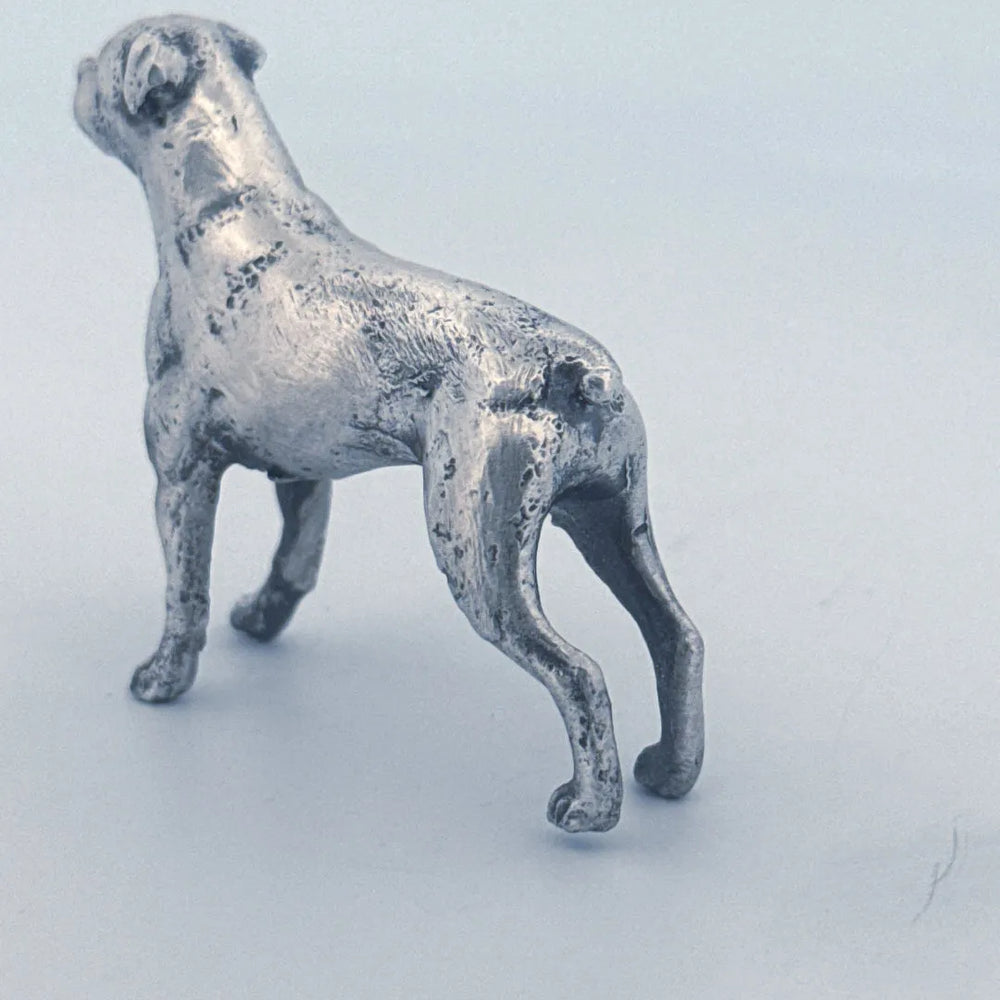 Rottweiler hand-poured 999+ silver statue by Gold Spartan
